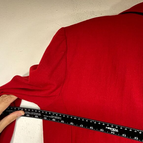 Vintage Lauren Ralph Lauren METAL CREST Logo Wool Blazer Womens 12 red jacket - Picture 9 of 13